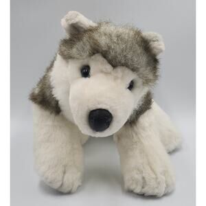 Build A Bear BAB Siberian Husky Plush Large Gray‎ Wolf Dog 14"L x 9"H